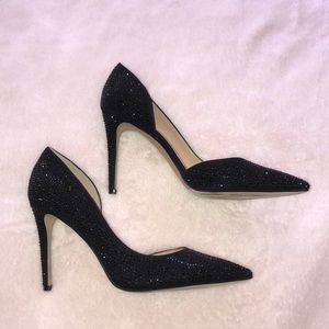 Gorgeous Sparkly Black Rhinestone Heels INC